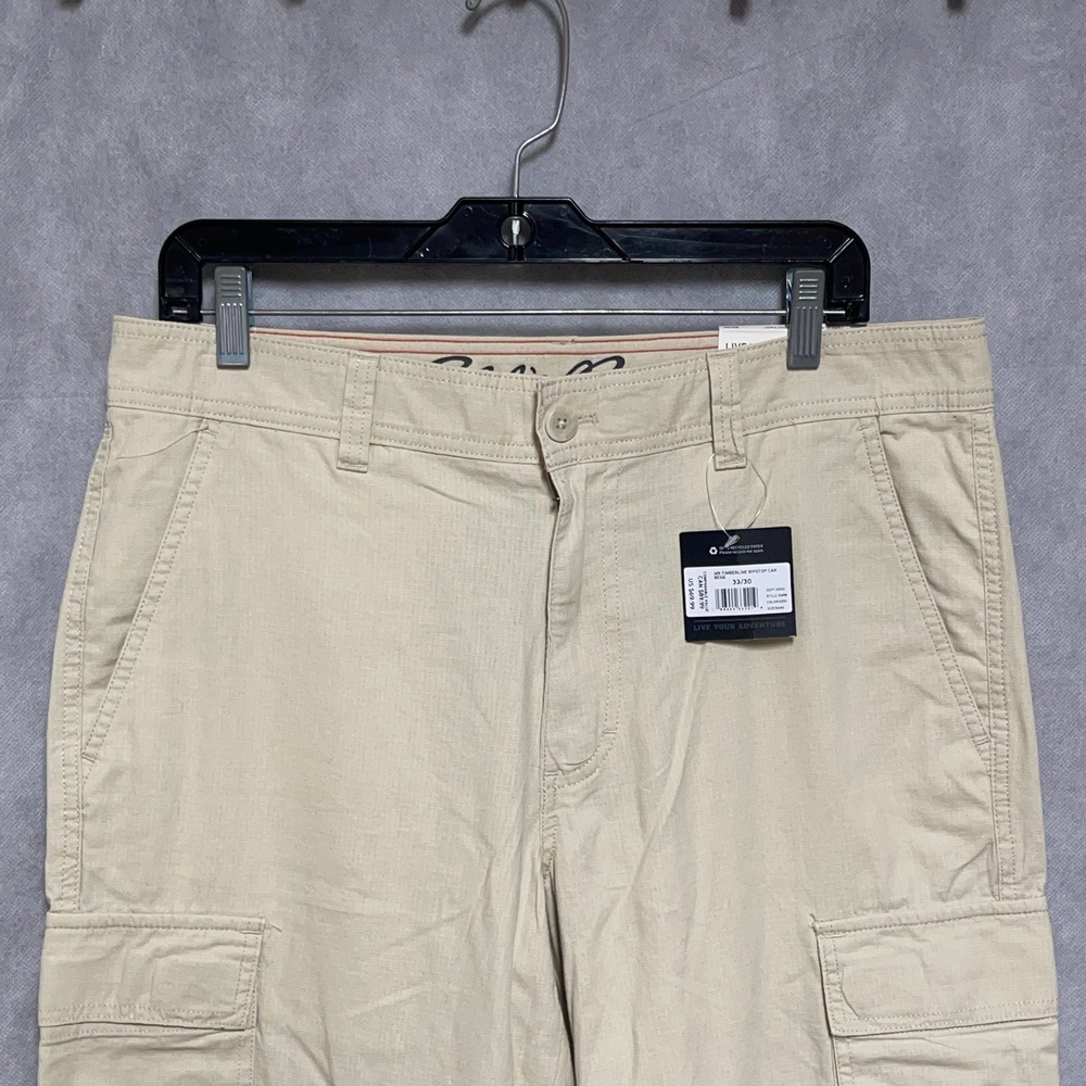 NWT Eddie Bauer Pants Men 33X30 Beige Timberline Ripstop Cargo Relaxed Utility